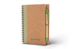 Kurk spiraal notitieboek met pen